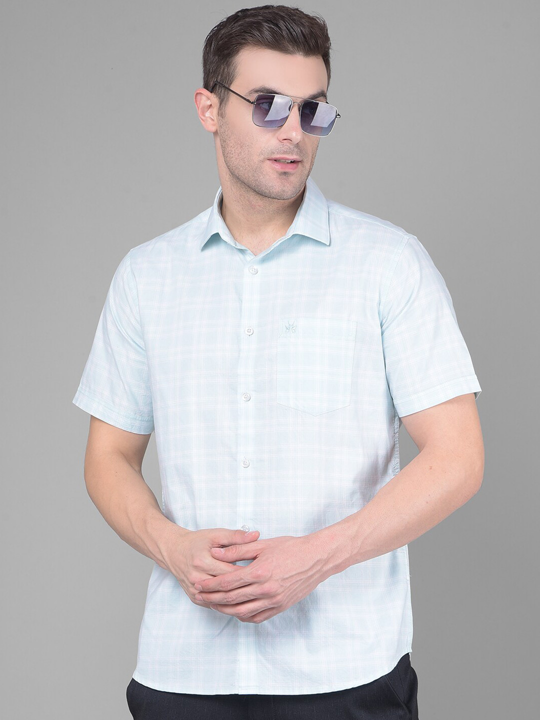 Crimsoune Club Tartan Checked Classic Slim Fit Pure Cotton Casual Shirt
