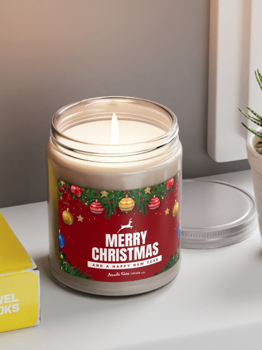 Aromatic Fables Whimsical Holiday Splendor Scented Abstract Round Christmas Jar Candles