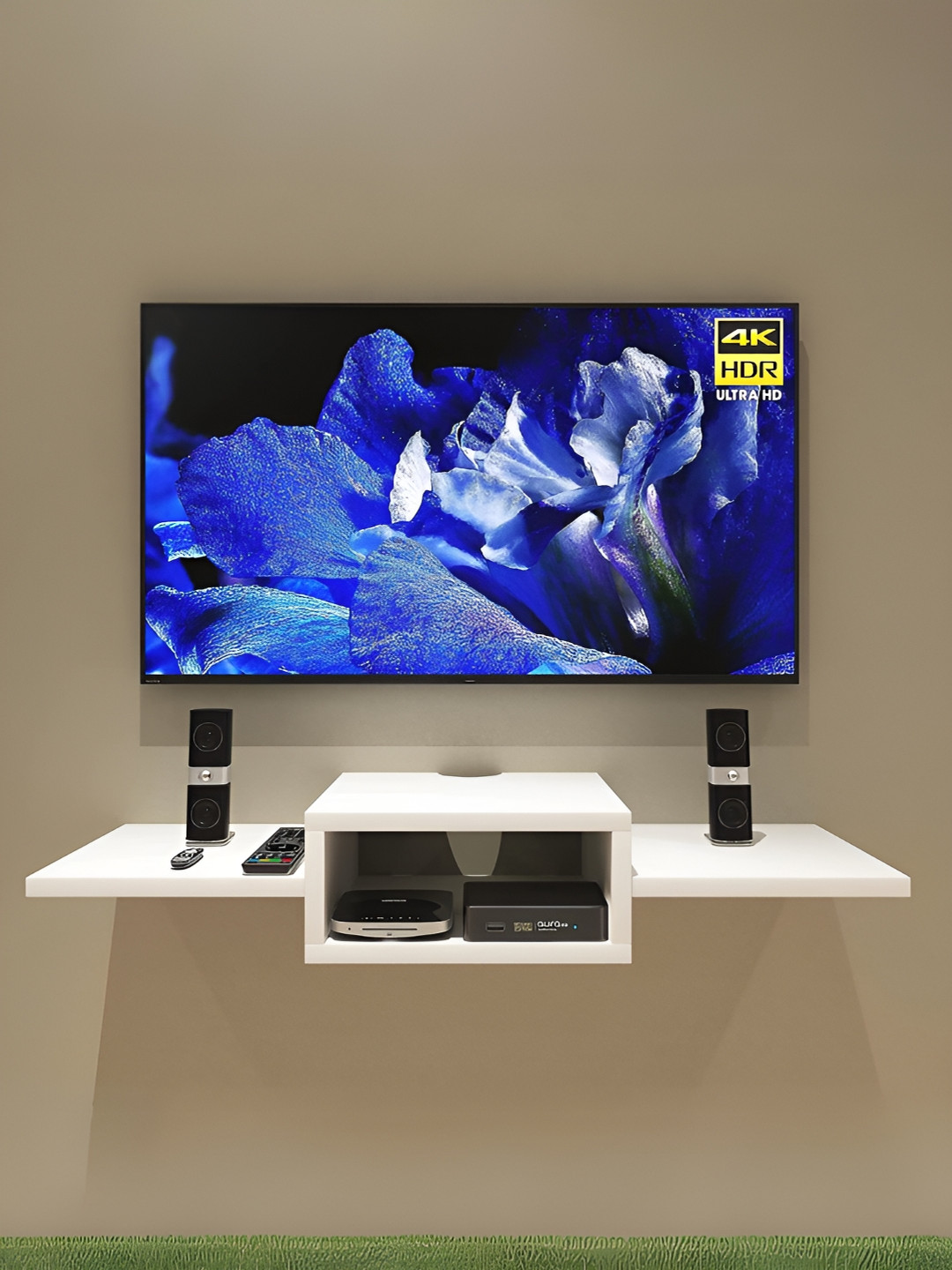 Furnifry White Wooden Basic Wall Shelf