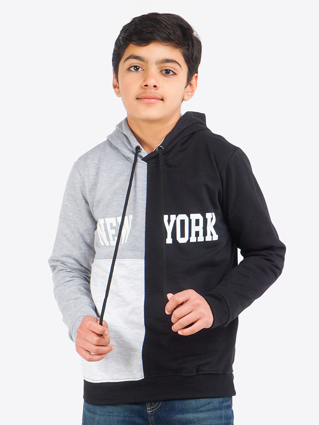 ariel Boys Multicoloured Colourblocked Hooded Sweatshirt