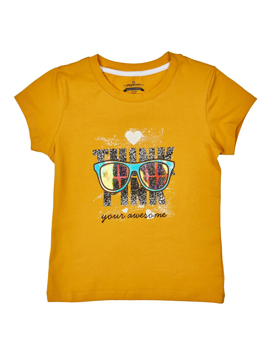 Peppermint Girls Graphic Printed Round Neck Top