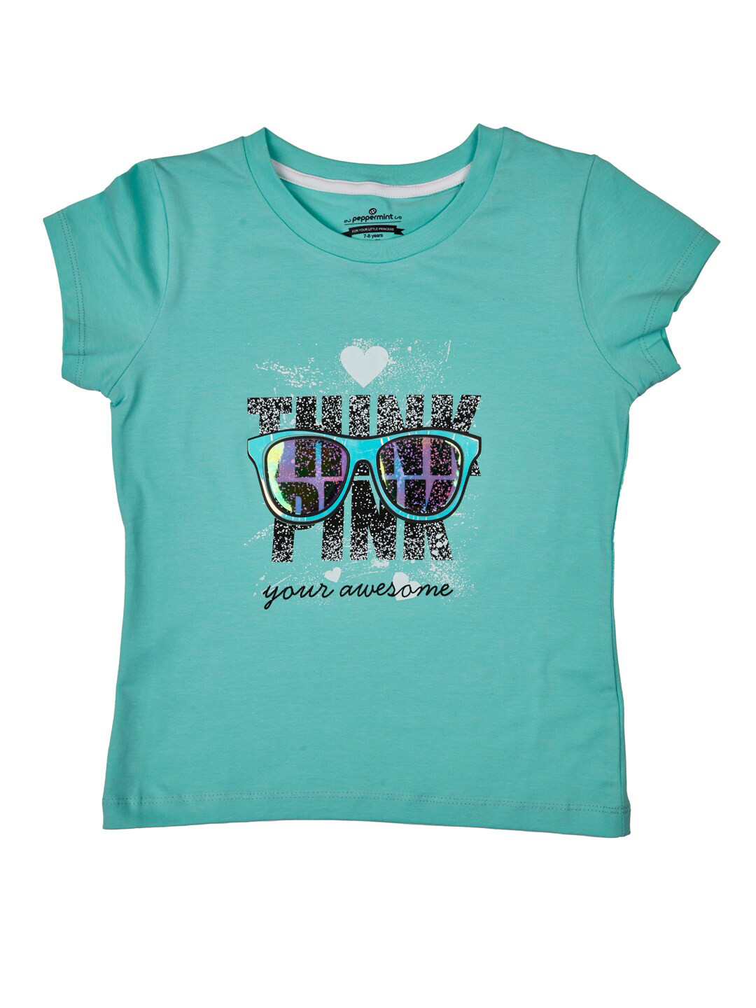 Peppermint Girls Typography Printed Top