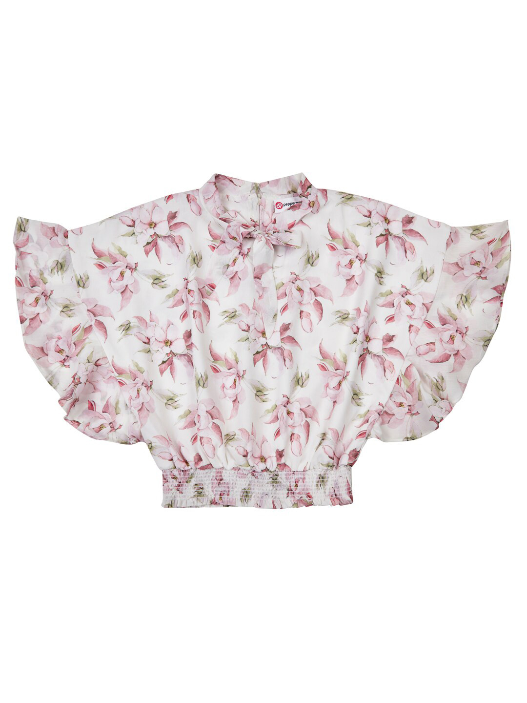 Peppermint Cream-Coloured Print short Top