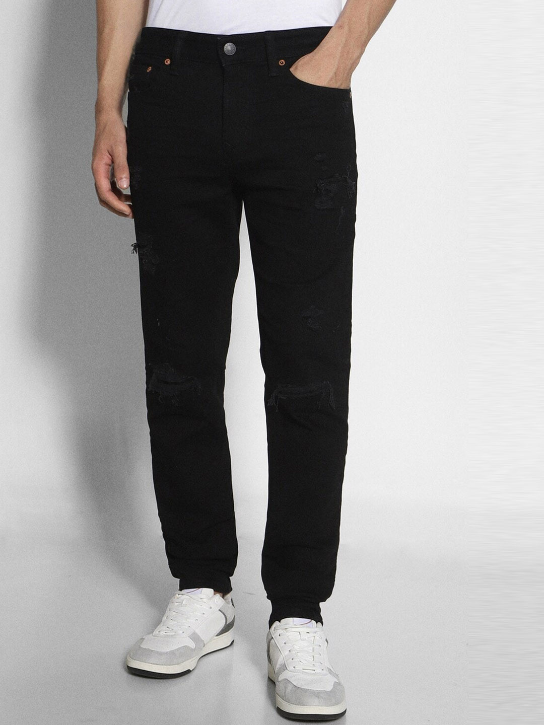 AMERICAN EAGLE OUTFITTERS Men Mid Rise Skinny Fit Mildly Distressed Stretchable Jeans