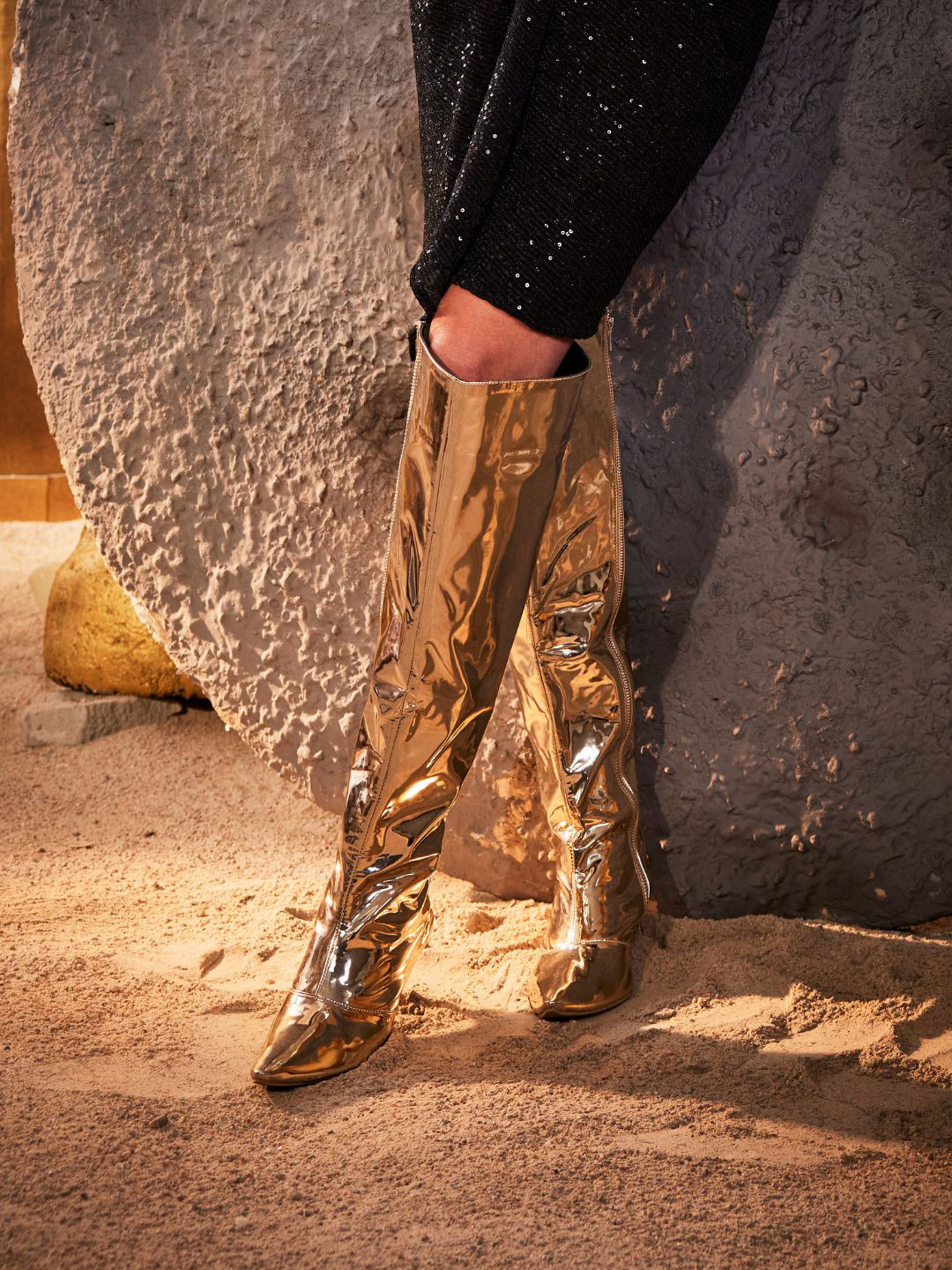 ZORI WORLD Women EMJAY Pointed Toe High-Top Knee Stiletto Heel Regular Boots