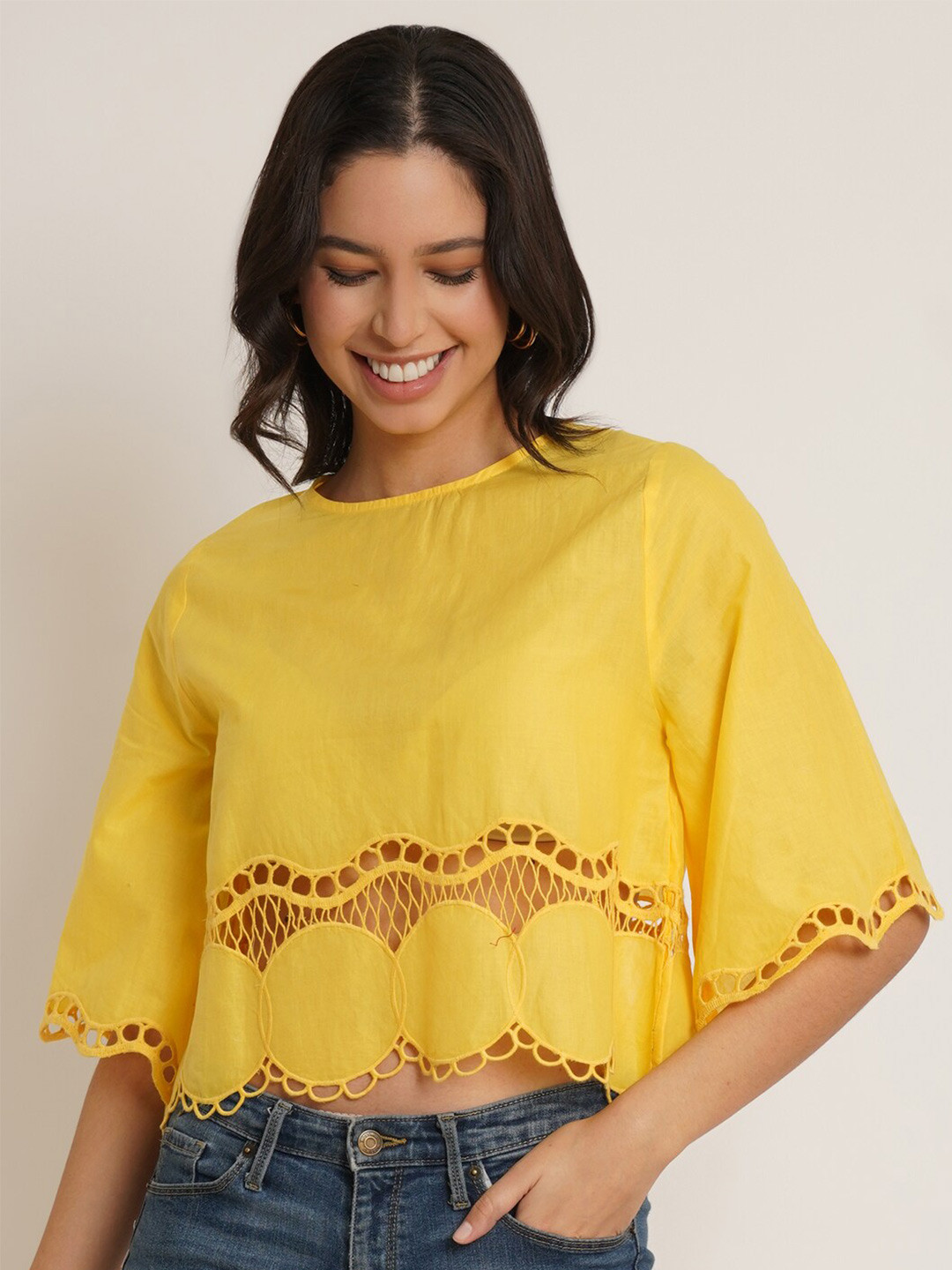 Collie ribbon tops AM1336（Buy Striped Half Sleeves Girls