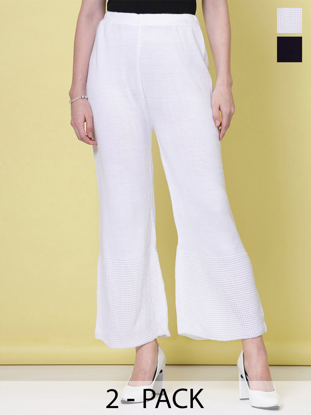 Clora Creation Women Hem Design Pack Of 2 Palazzos