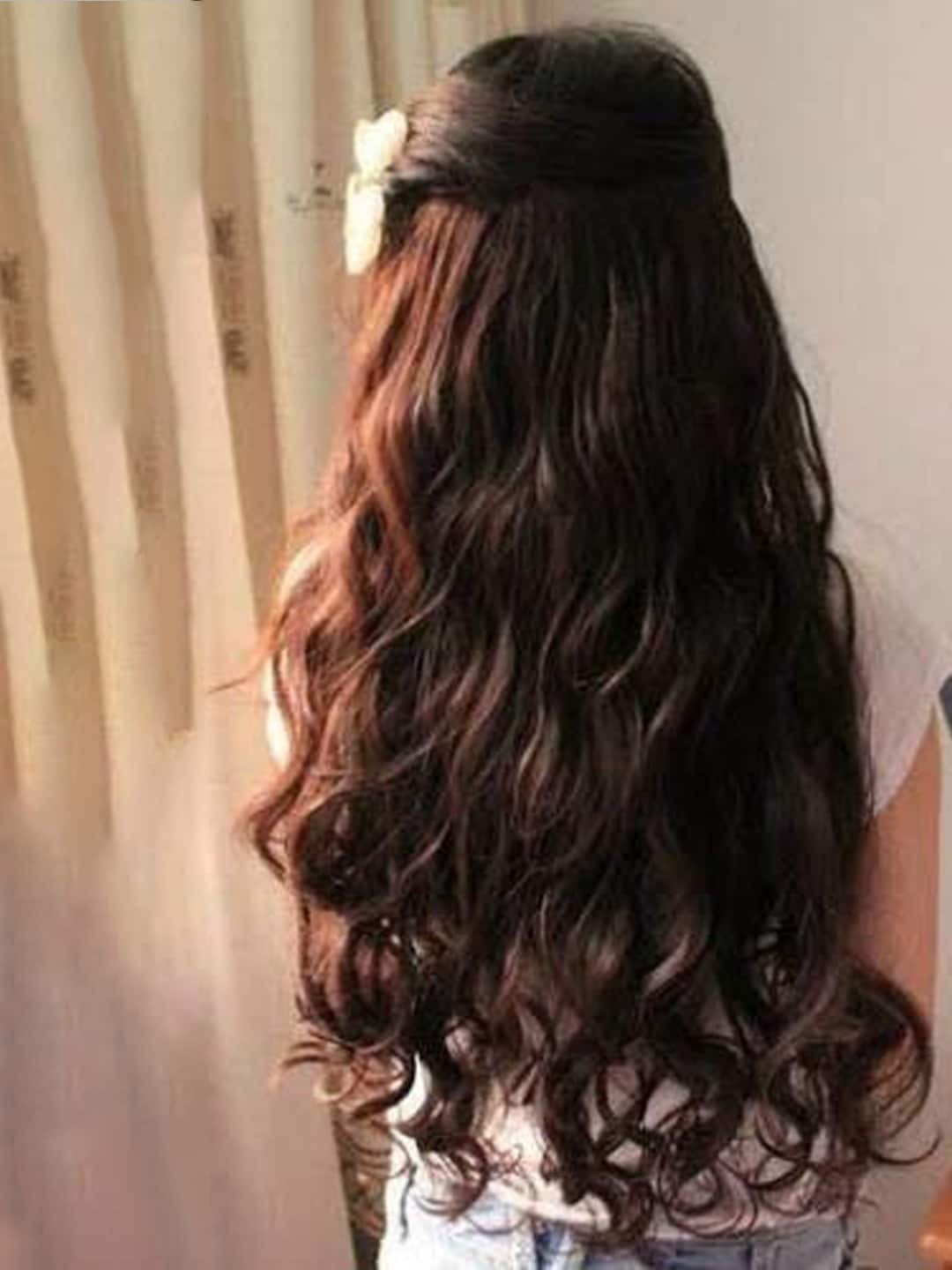 FIMBUL 5 Clip Synthetic Curly Hair Extensions - Dark Brown 04