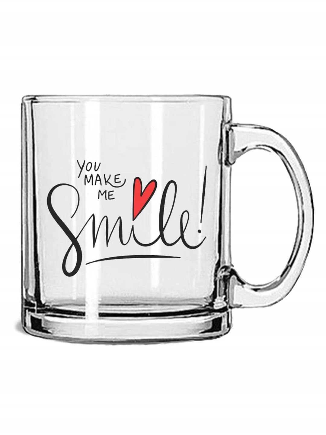 1219 Avenue Transparent Printed Glass Dishwasher and Microwave Safe Glossy Tea Mug 330 ml