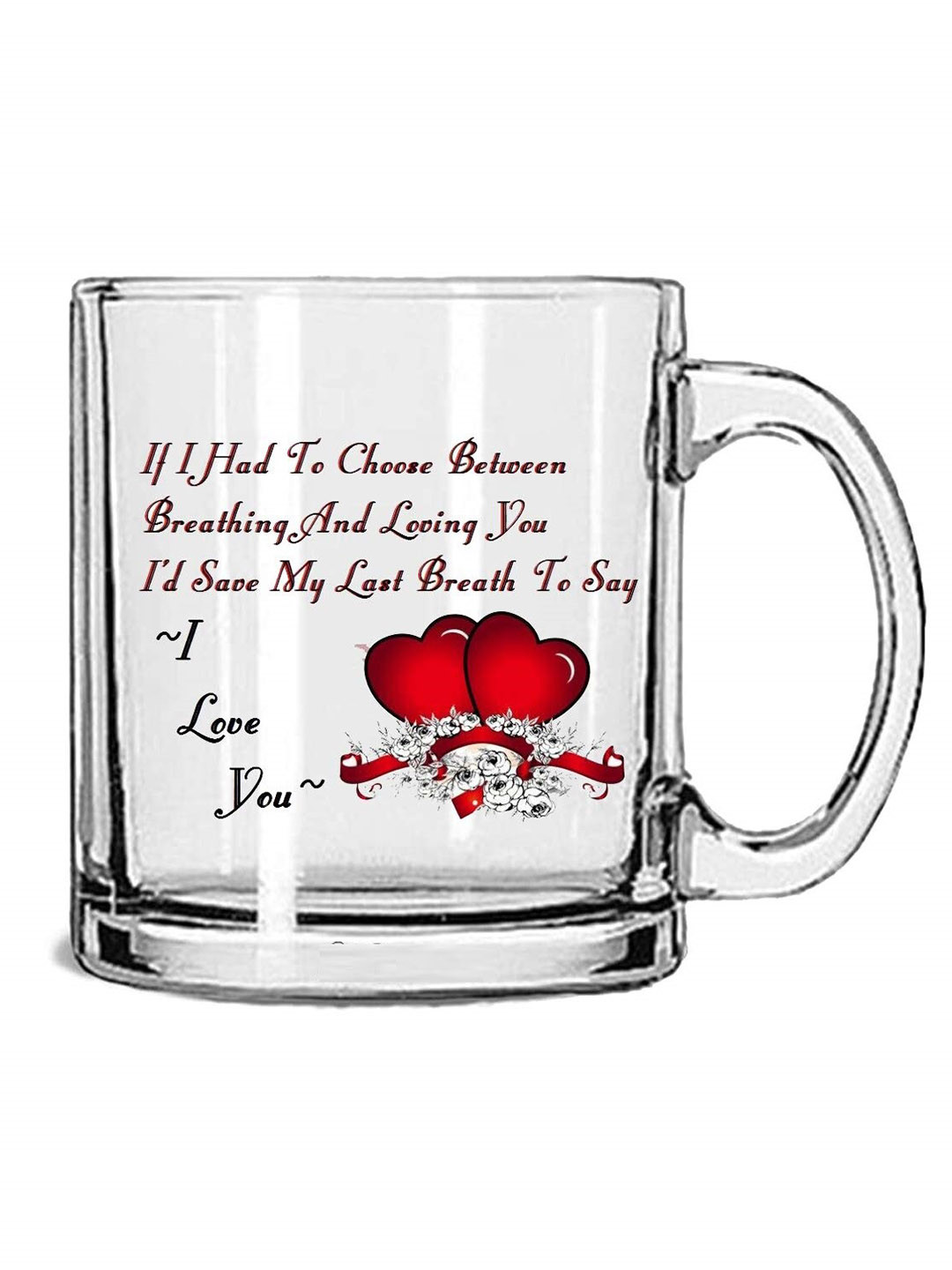 1219 Avenue Transparent Text or Slogans Printed Glass Glossy Mugs 330 ml