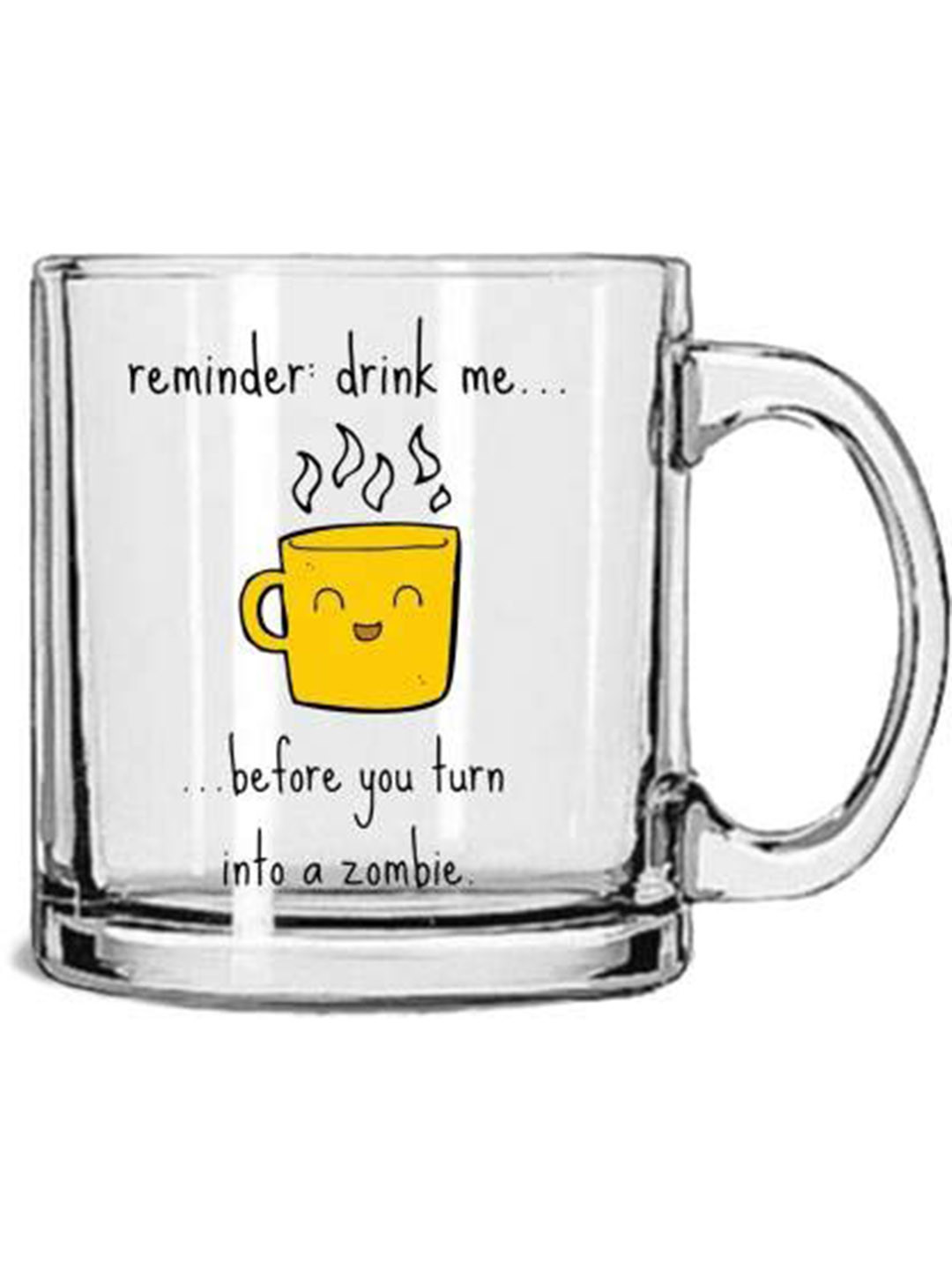 1219 Avenue Transparent Text or Slogans Printed Glass Glossy Cup 330 ml