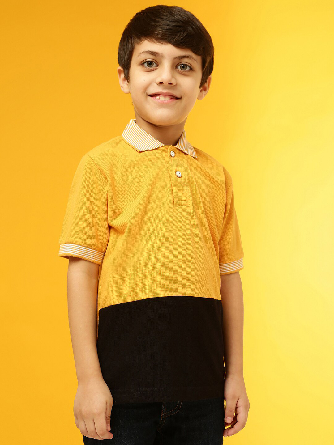 Instafab Boys Polo Collar Cotton T-shirt