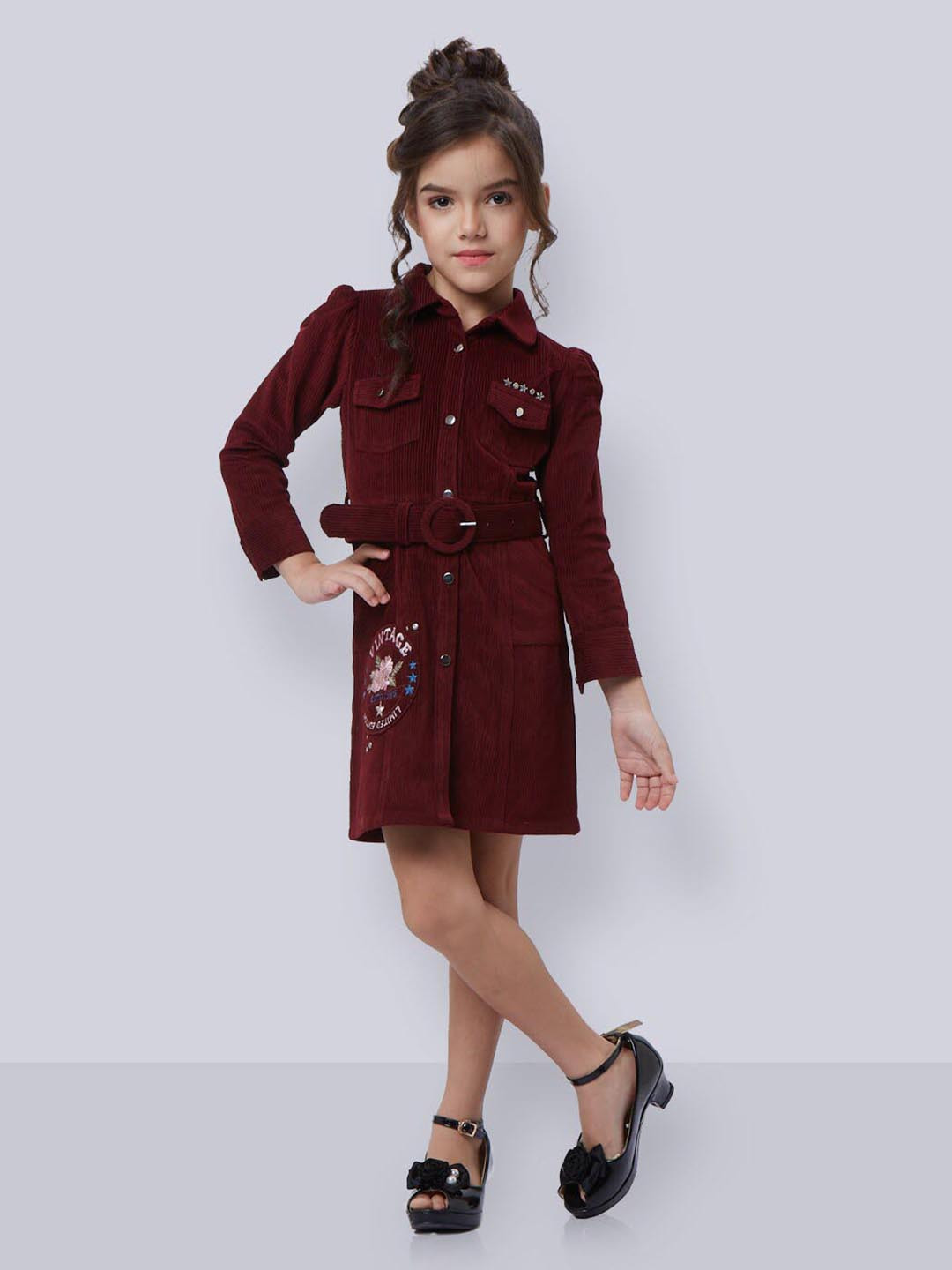 Peppermint Girls Long Sleeves Shirt Dress