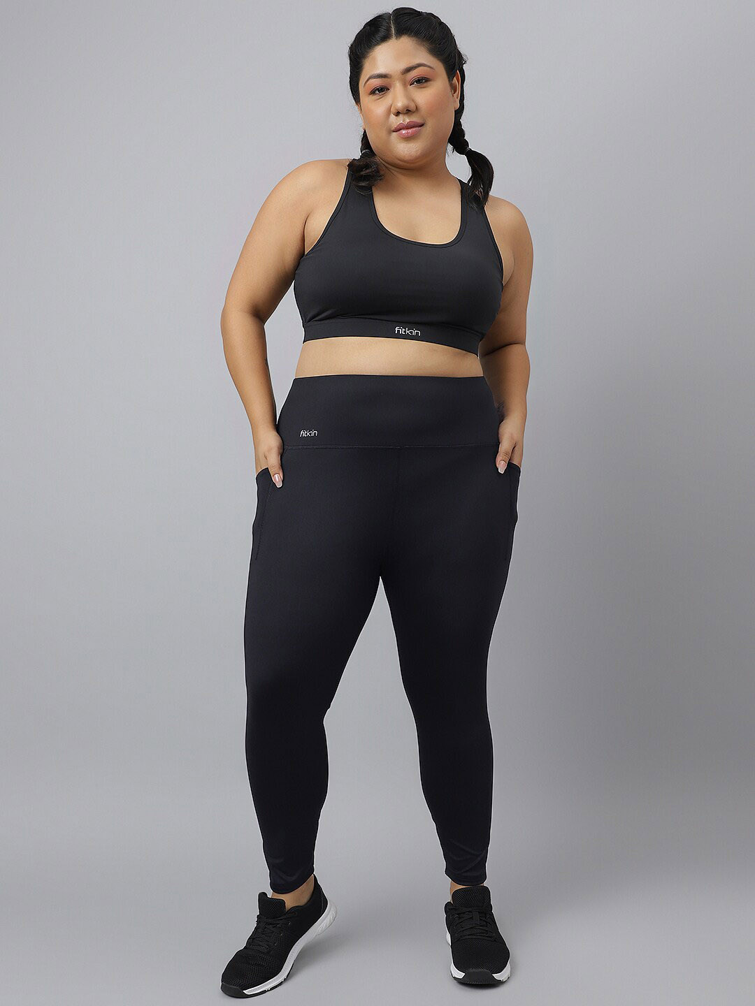 Fikin Plus Size Multi Strap Medium Support Sports Bra