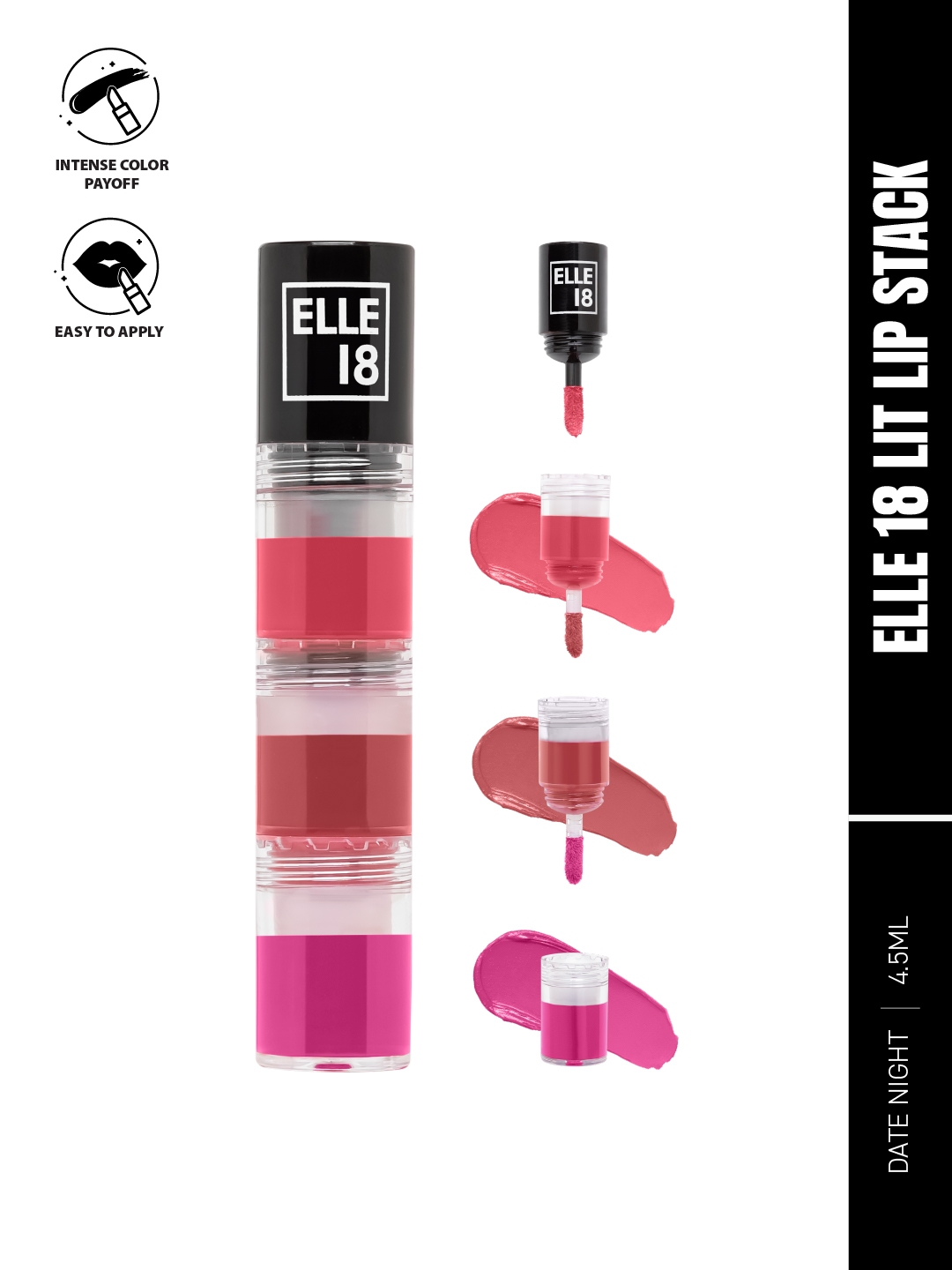 Buy ELLE 18 Lit Lip Stack 3 In 1 Lipstick 4.5ml Date Night - Lipstick for  Women 26299662