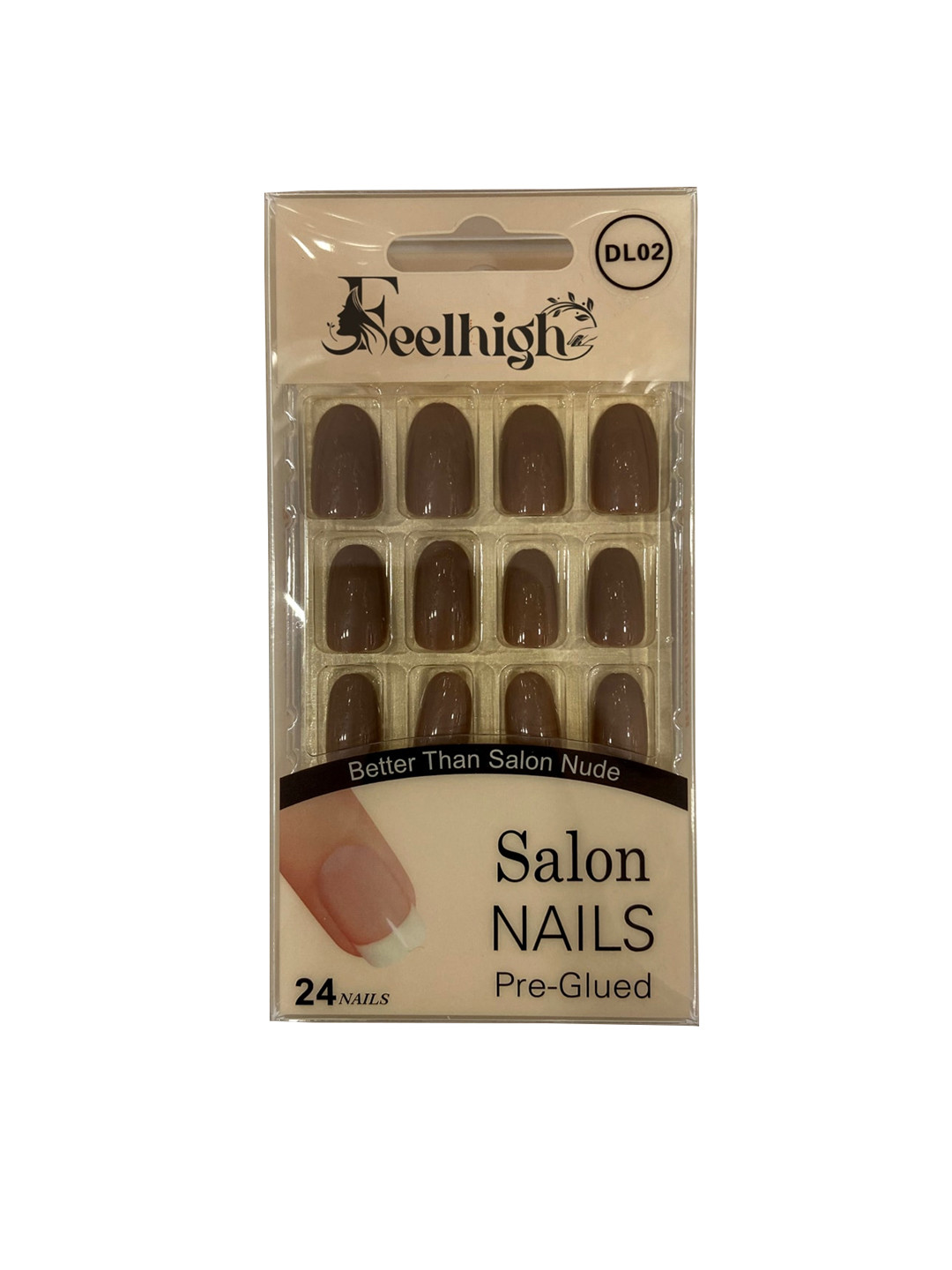 FEELHIGH 24Pcs Pre Glued Press On Artificial Nails - DL02