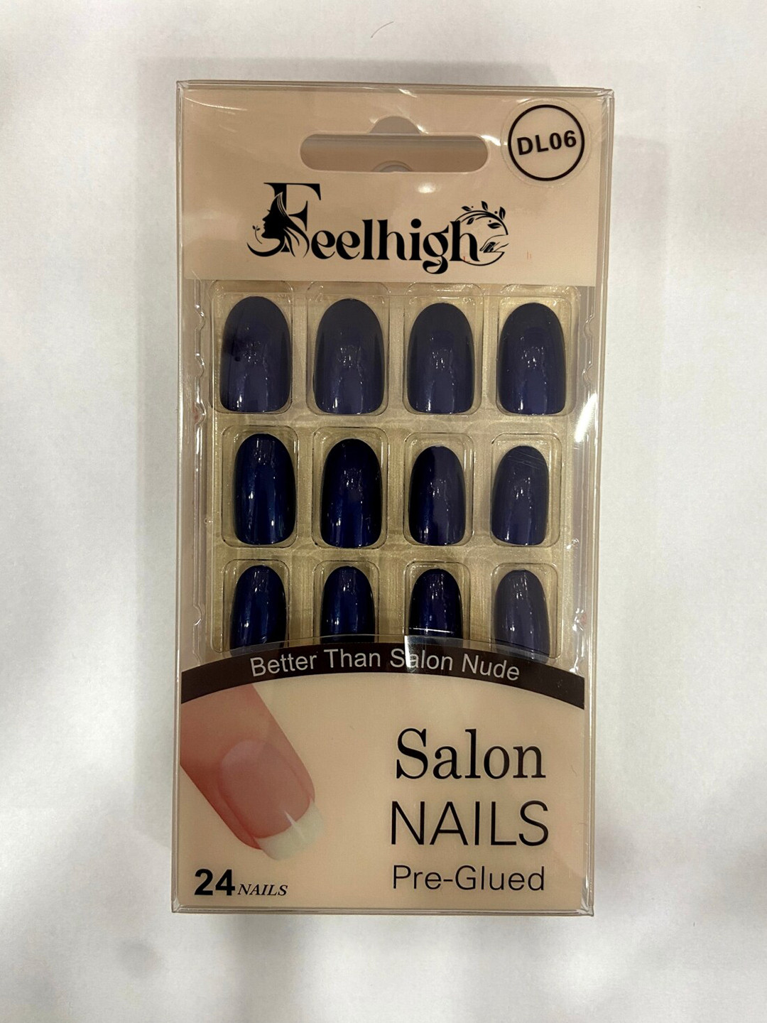 FEELHIGH 24Pcs Pre Glued Press On Artificial Nails - Shade 06