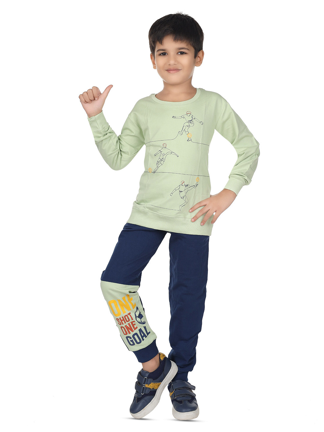 Nottie Planet Boys Printed Sweatshirt With Pyjamas
