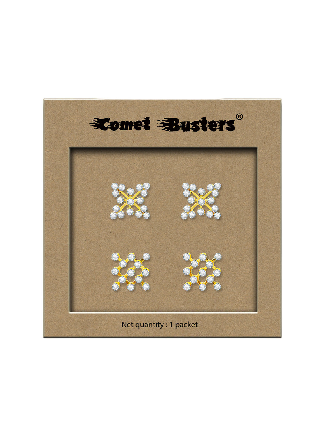 Comet Busters Set Of 2 Synthetic Studs Earrings