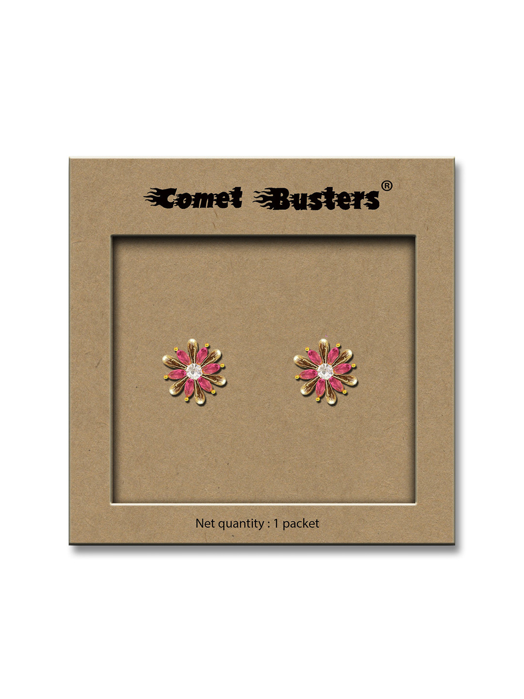 Comet Busters Non Piercing Self Adhesive Stick Ons Stud Earrings