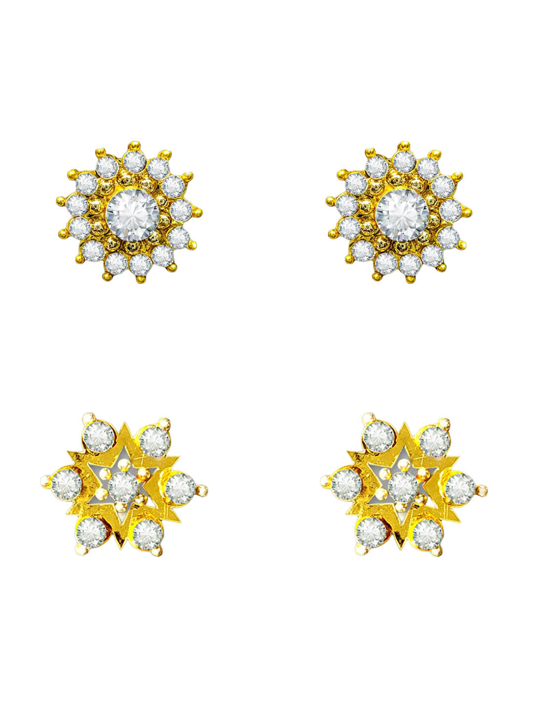 Comet Busters Pack of 2 Non Piercing Self Adhesive Stick Ons Stud Earrings