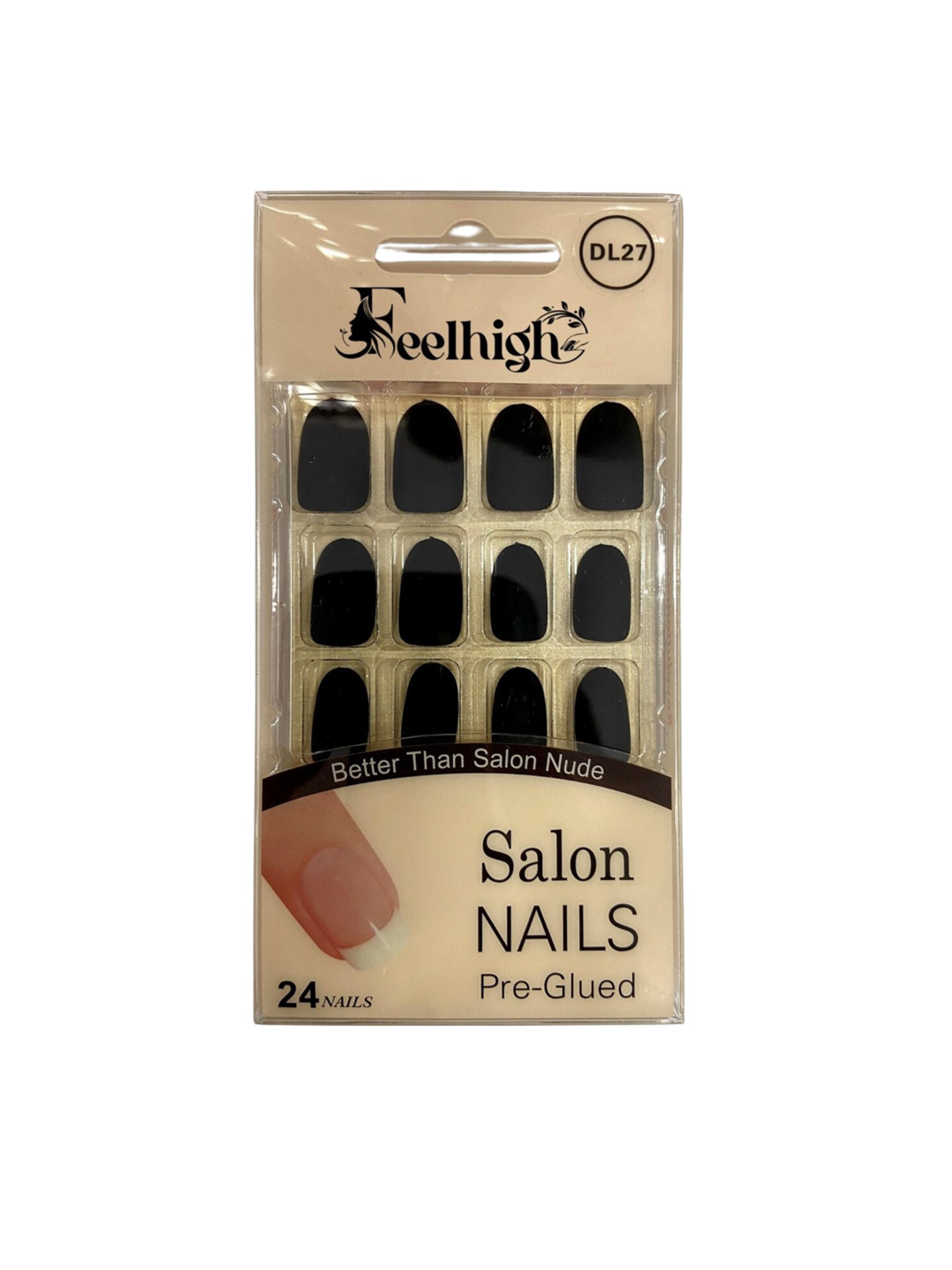 FEELHIGH 24Pcs Pre Glued Press On Artificial Nails - DL27