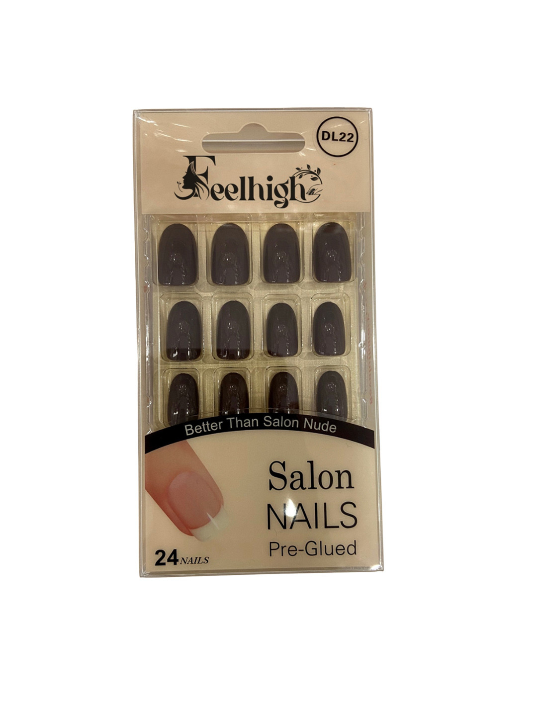 FEELHIGH 24Pcs Pre Glued Press On Artificial Nails - DL22