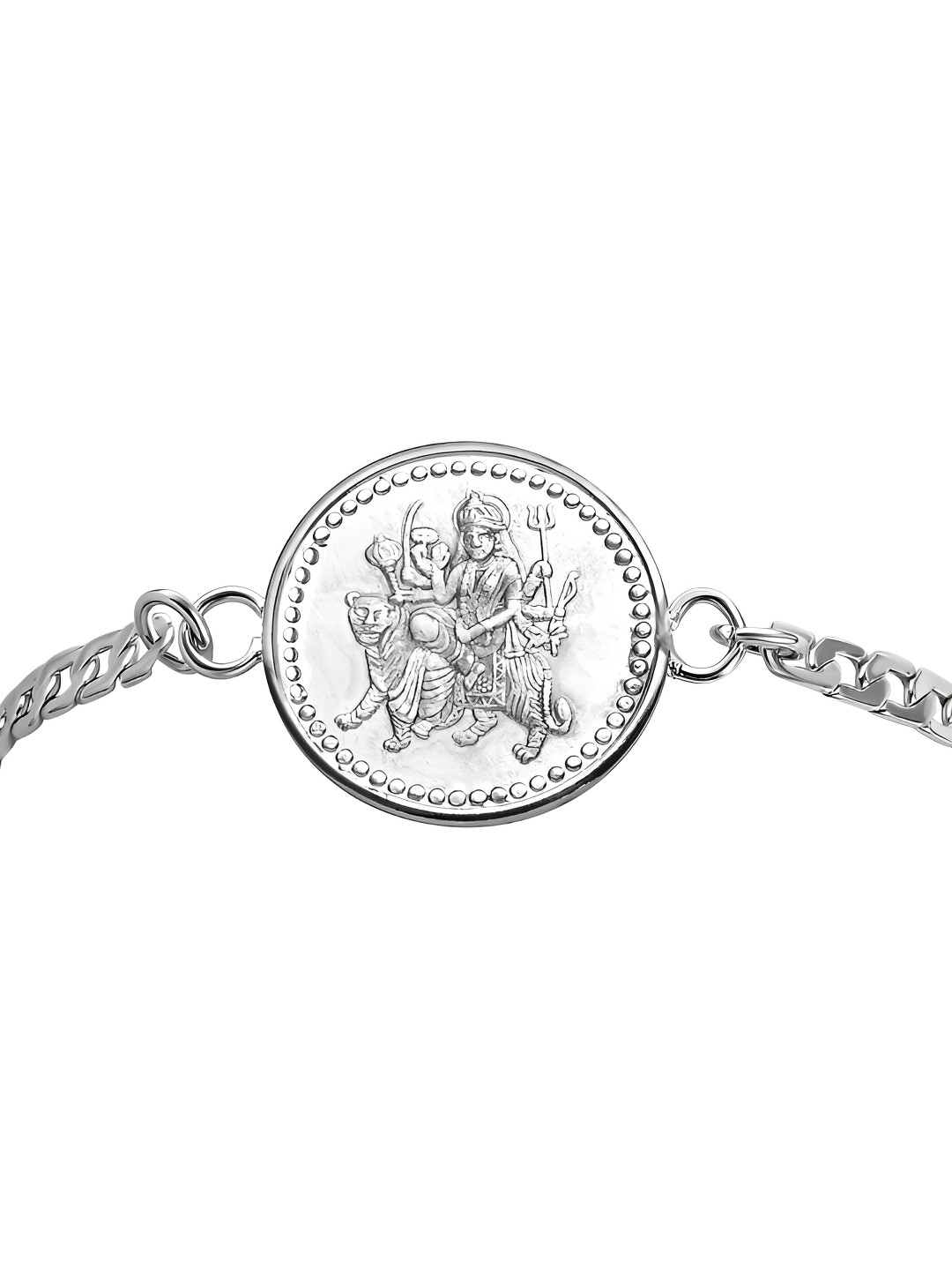 Pray Everyday Silver-Plated Durga Mata Wraparound Bracelet