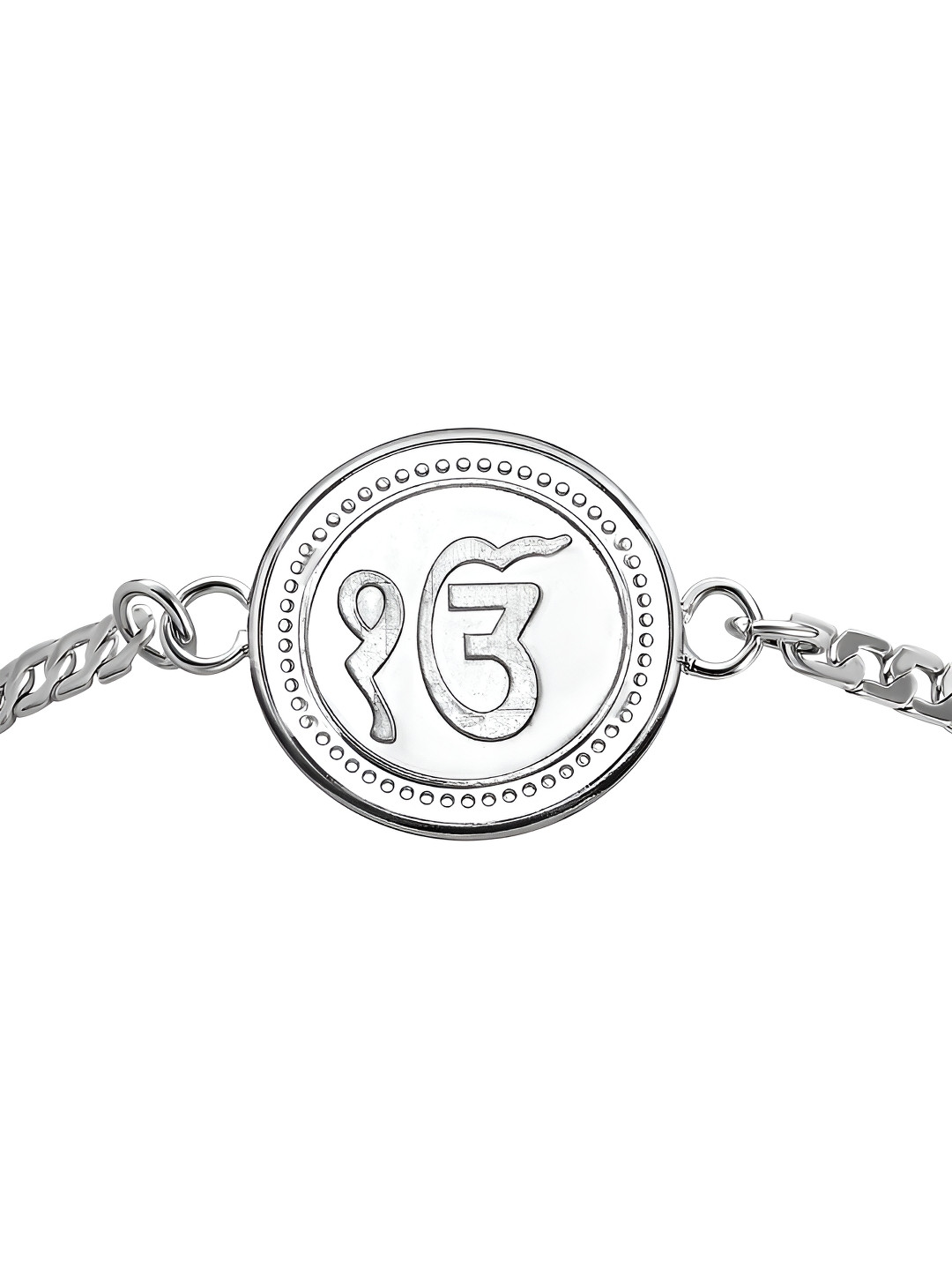 Pray Everyday Silver-Plated Ek Onkar Cuff Bracelet