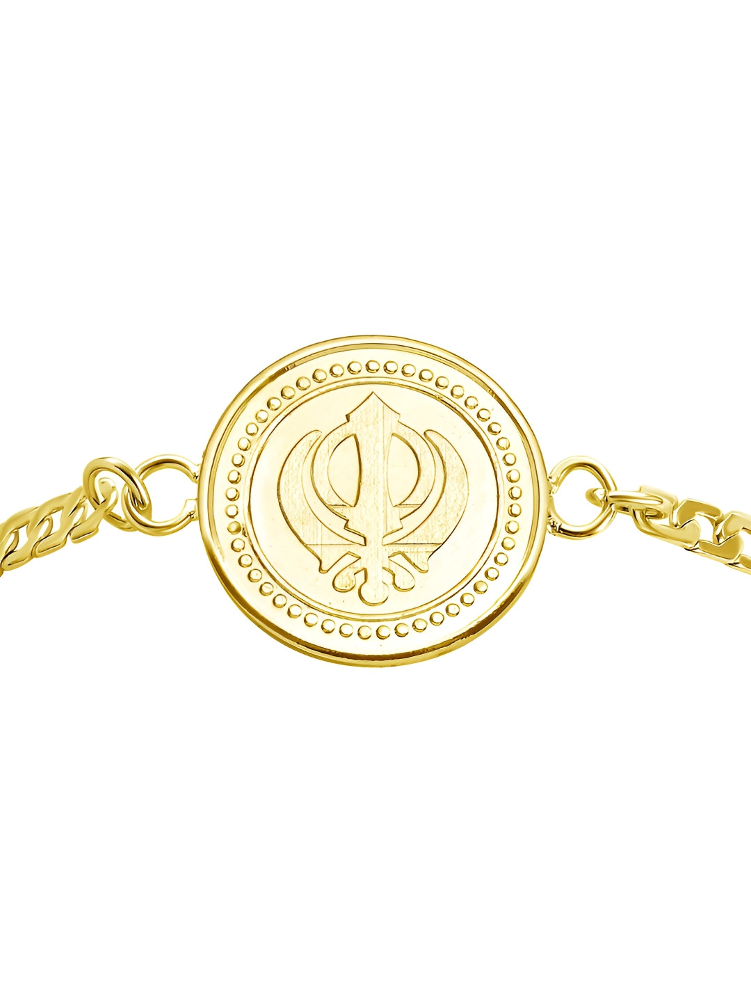 Pray Everyday Unisex Gold-Plated Nishant Saheb Sikh Khanda Saheb Wraparound Bracelet