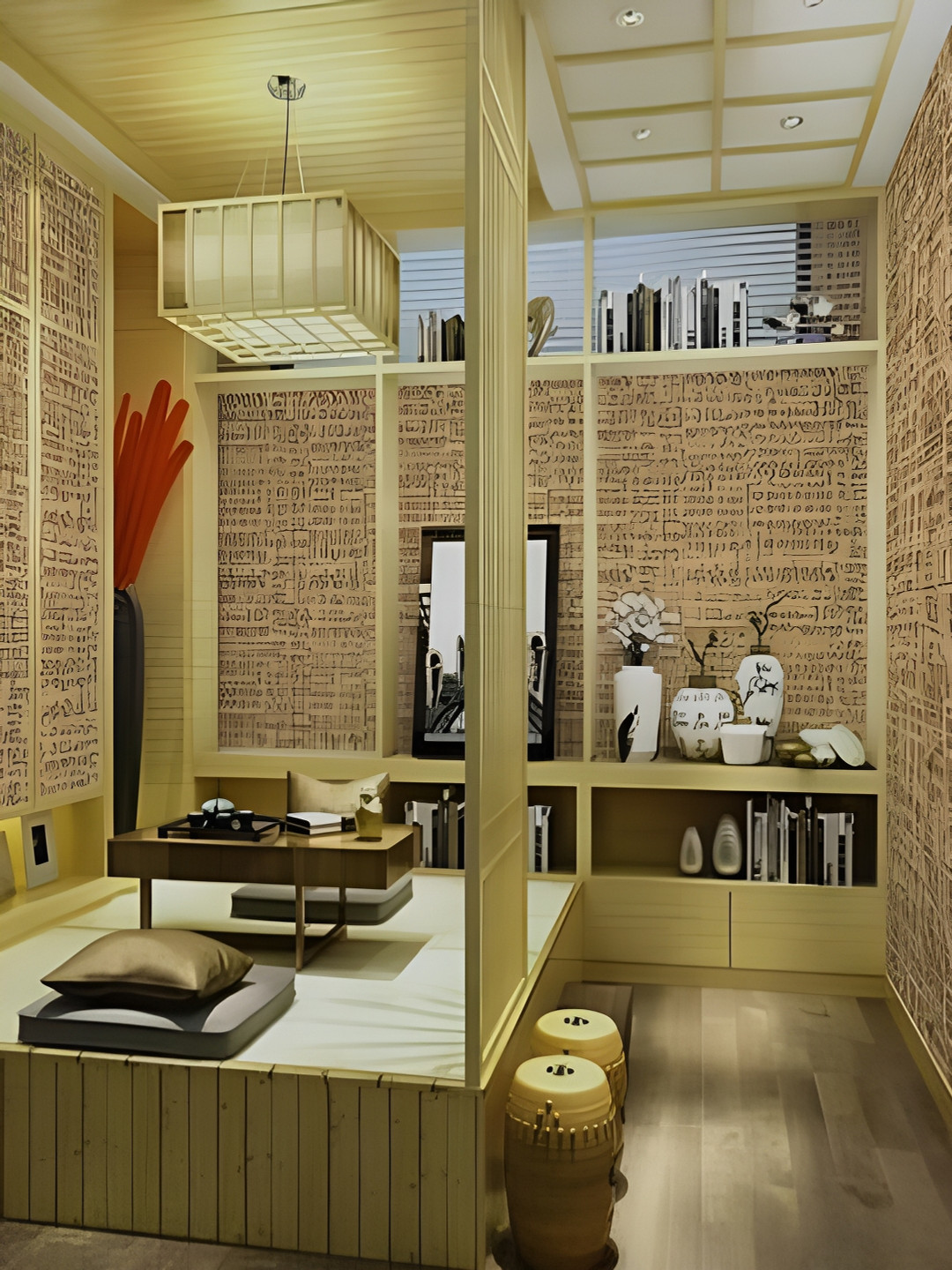 Univocean Brown Abstract Self Adhesive Waterproof Removable 3D Wallpaper