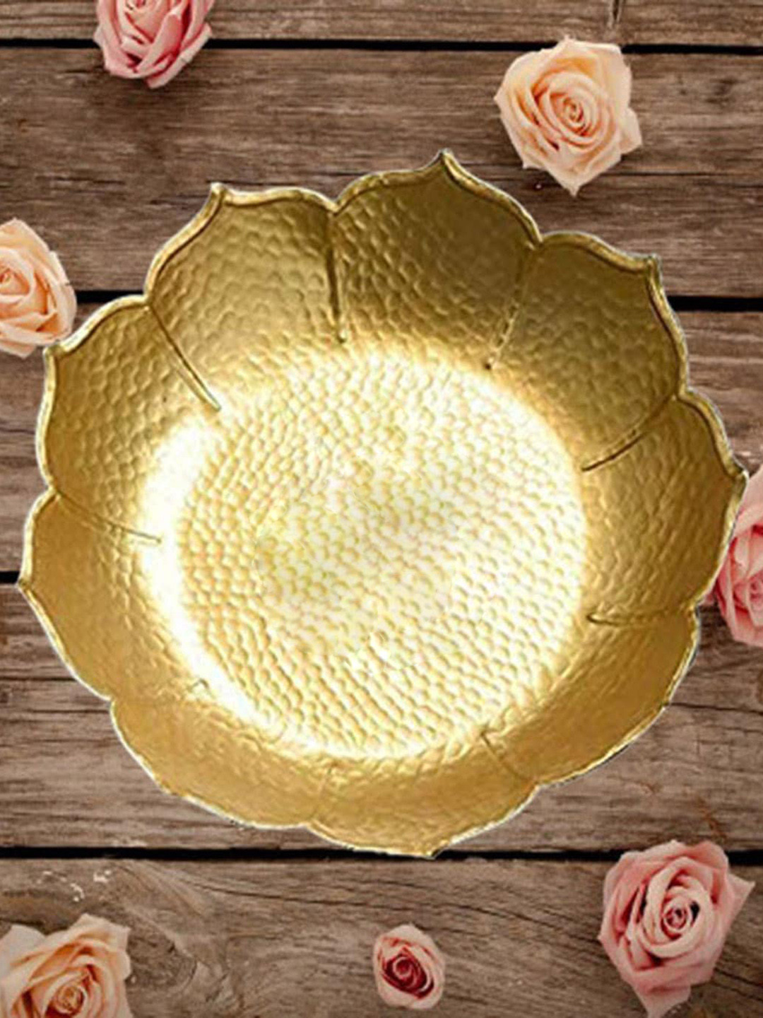 DSH Crafting Your Curiosity Gold Toned Textured Metal Decorative Bowl