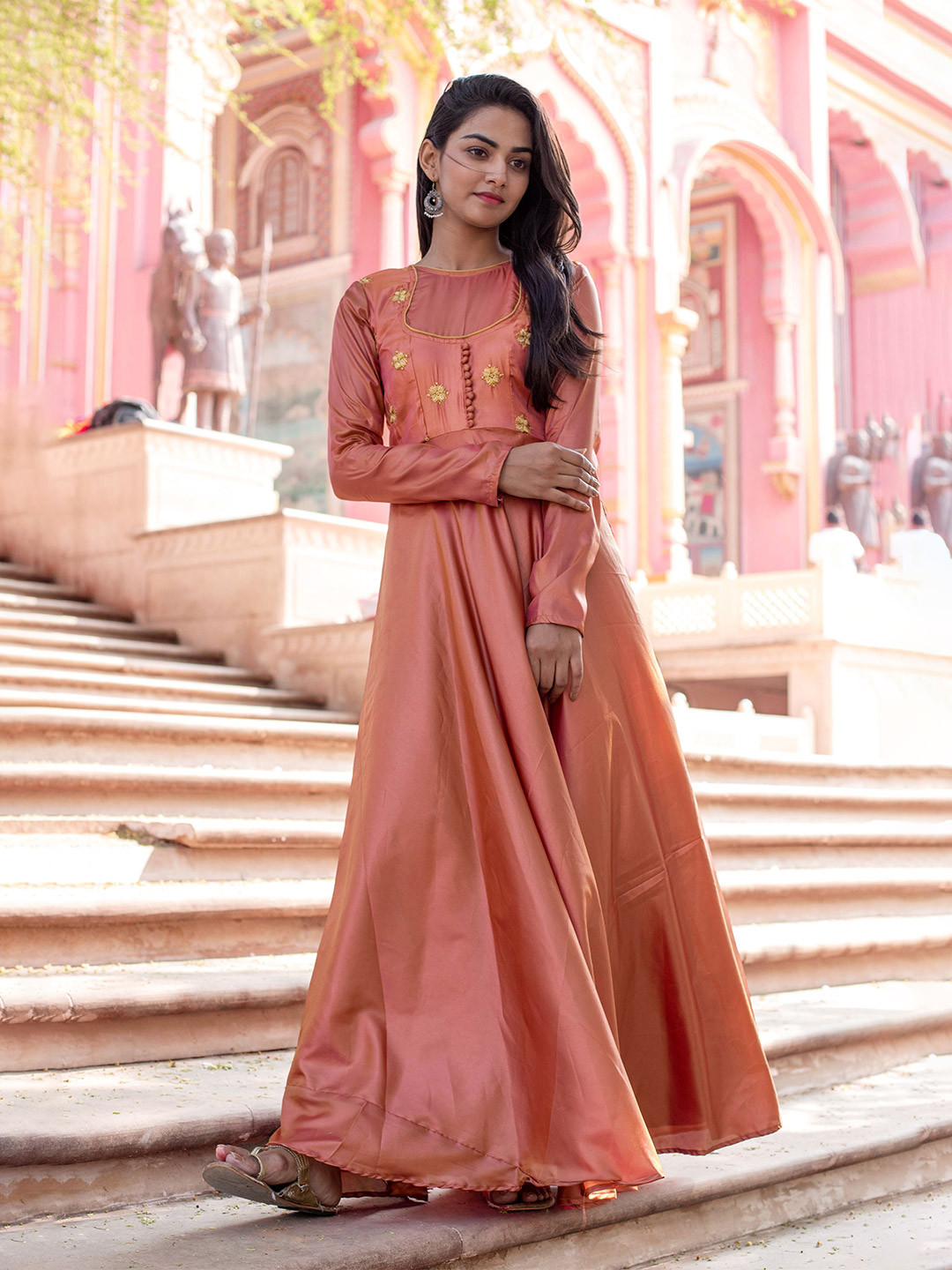 Vinya Ethnic Motifs Embroidered Ethnic Dress