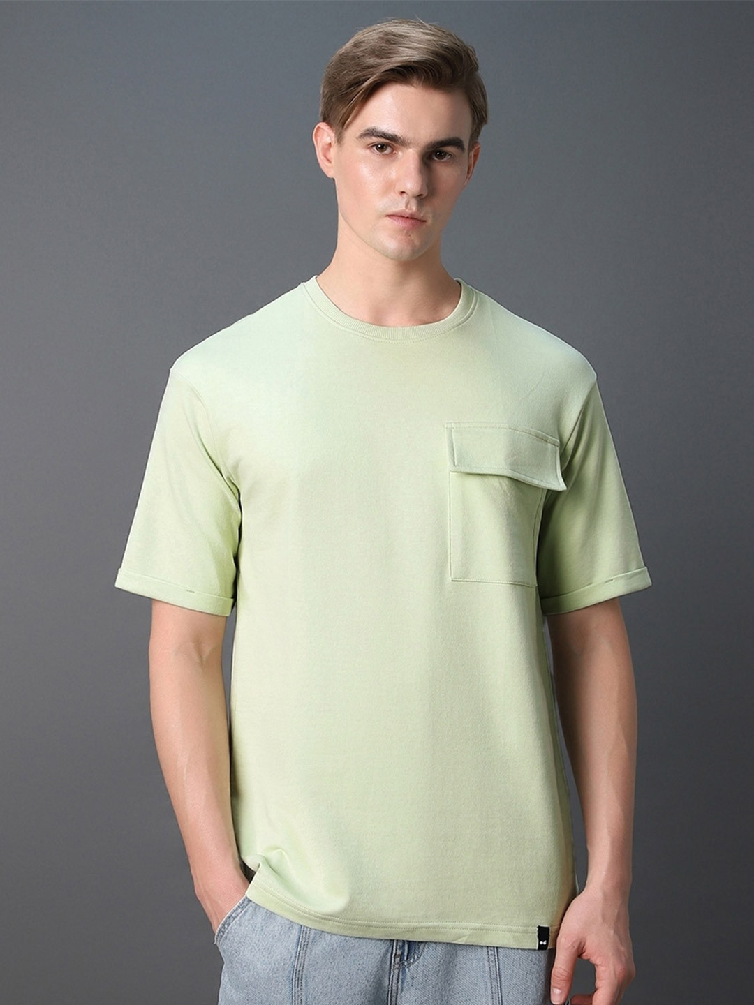 Bewakoof Heavy Duty 1.0 Men Green Oversized T-shirt