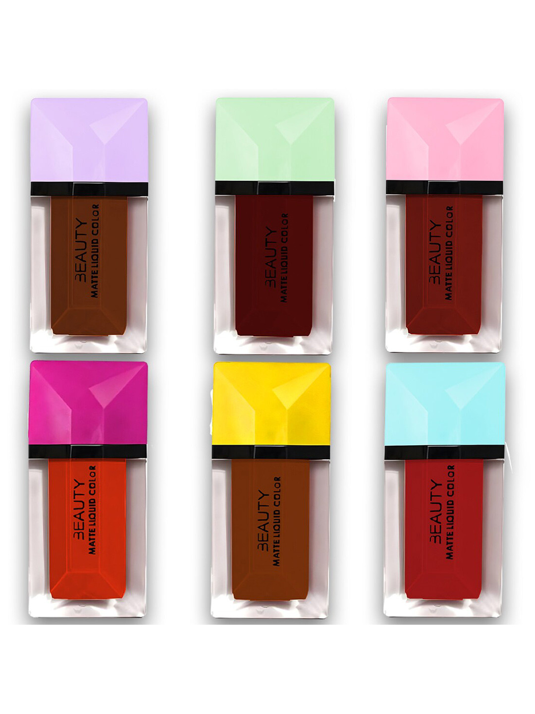 Adbeni Set Of 6 Beauty Matte Liquid Color Lipstick - 3ml Each - Shade-D