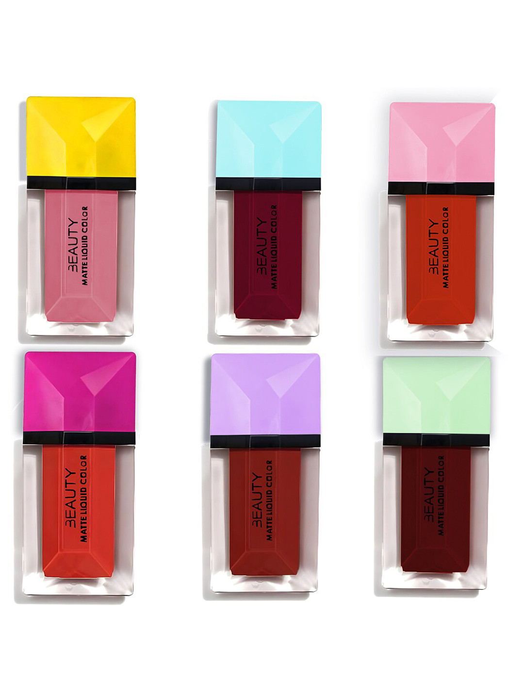 Adbeni Beauty Set Of 6 Matte Liquid Color Lipstick - 3ml Each - Shade-A