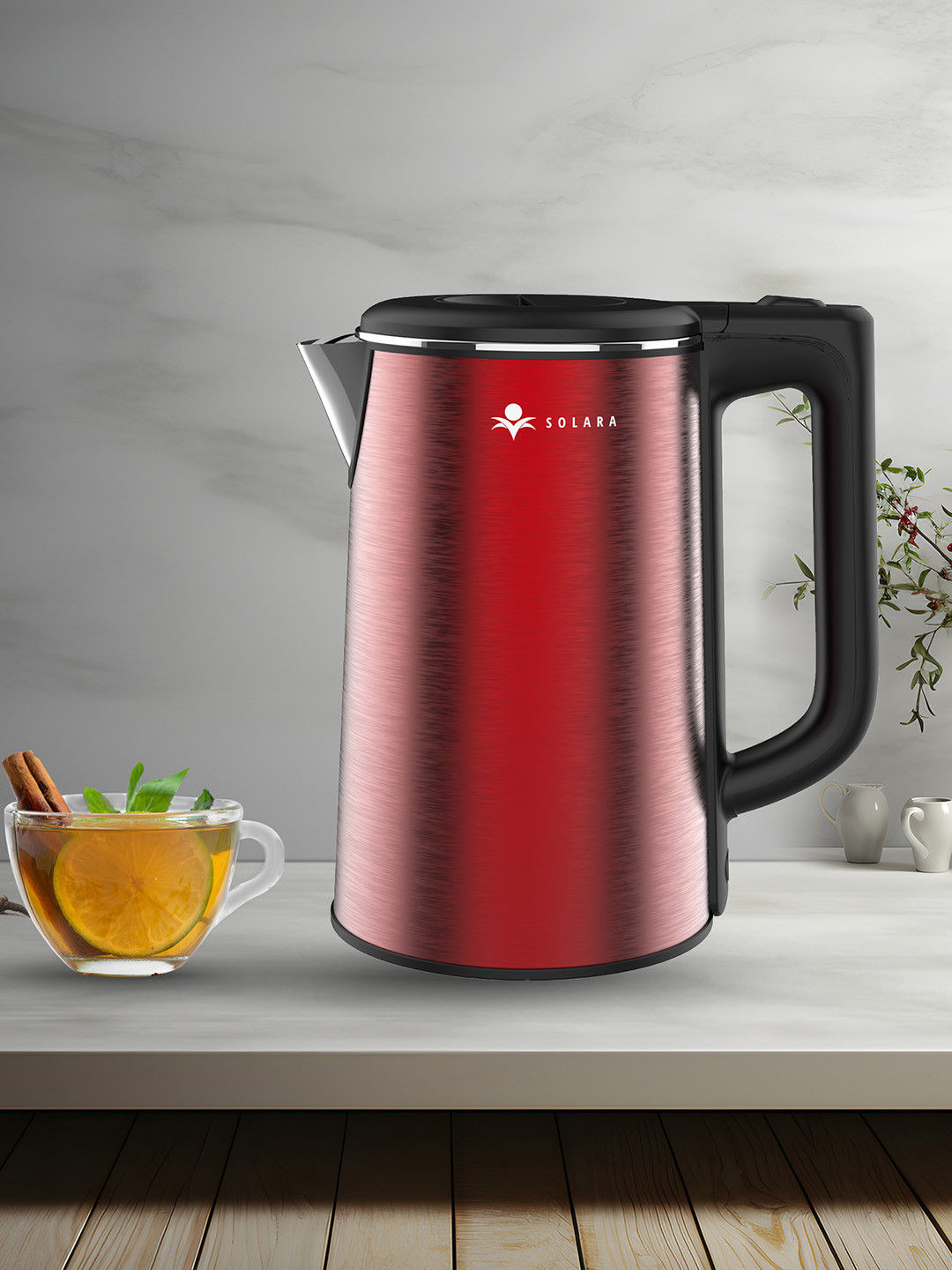 Solara Premium Electric Kettle Xtra Large, Metallic Red - 1.8L