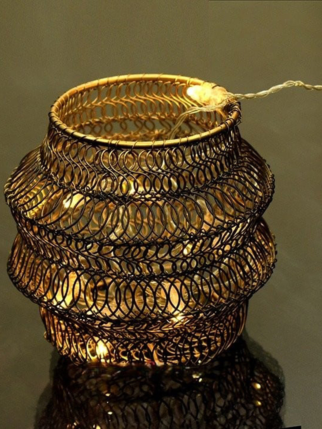 PujaNPujari Gold-Toned Metal Candle Holder