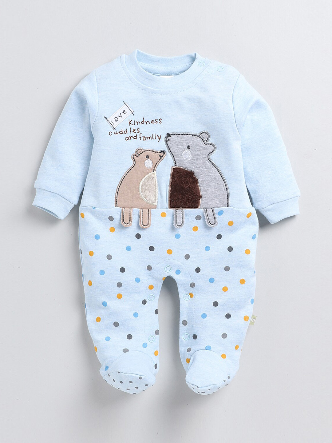 Moms Love Infant Boys Applique Patch Pure Cotton Romper