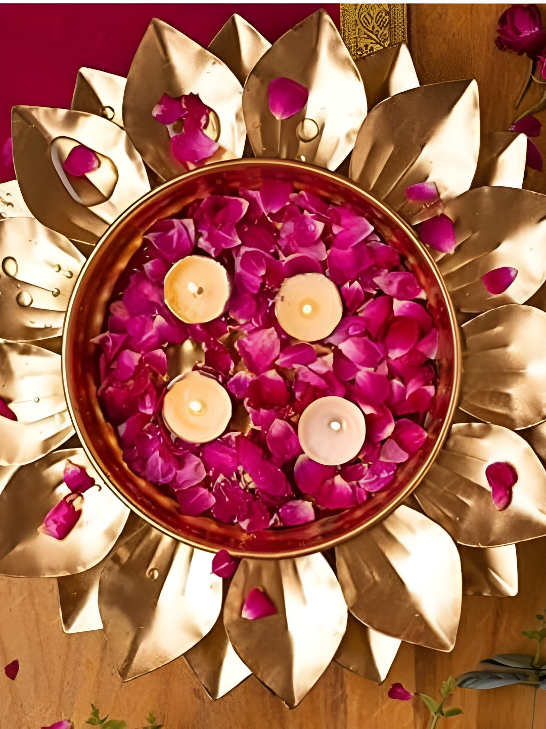 GIG Handicrafts Gold Toned Textured Metal Decorative Bowl