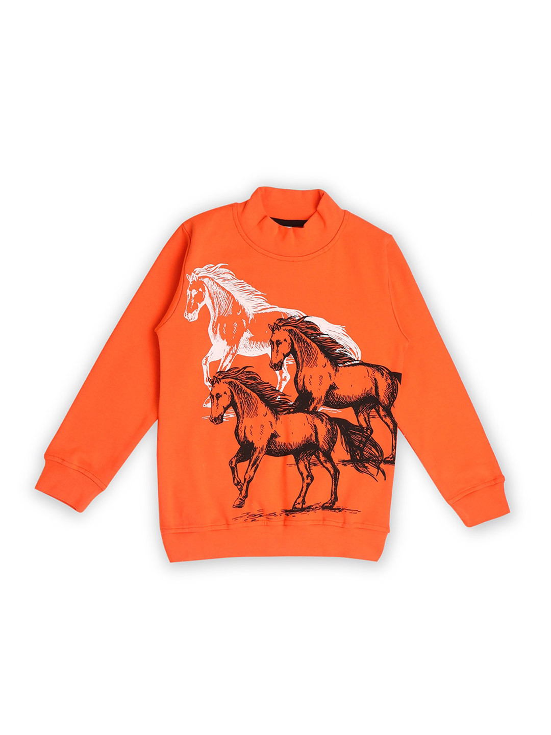 earth conscious Girls Graphic Printed High Neck Cotton T-shirt