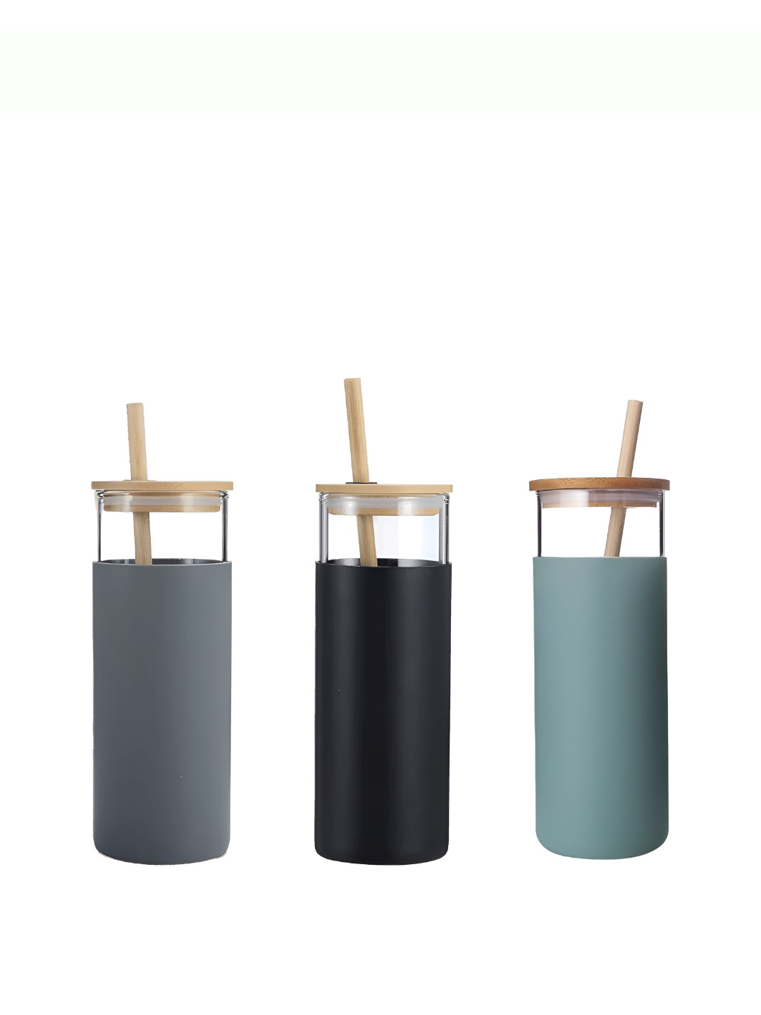 WELOUR Grey Glass Spill Proof 3 Piece Water Bottle - 500ml