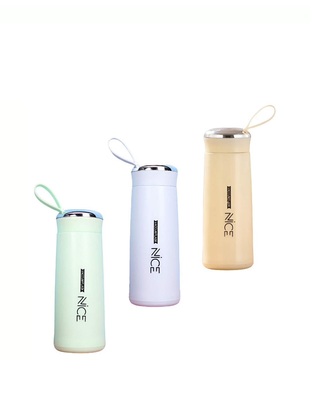 WELOUR Blue Solid Glass Spill Proof 3 Piece Water Bottle - 450ml