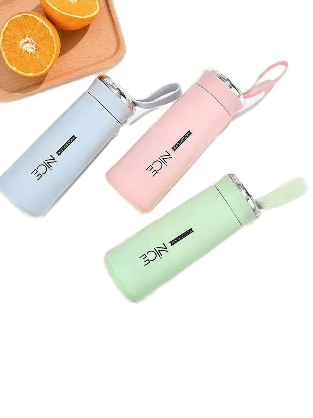 WELOUR Nice Pink Pink Solid Glass Spill Proof 3 Piece Water Bottle - 450ml