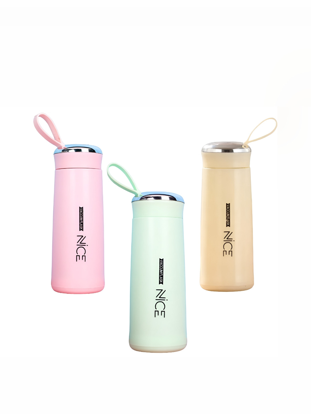 WELOUR Nice Yellow Solid Glass Spill Proof 3 Piece Water Bottle - 450ml