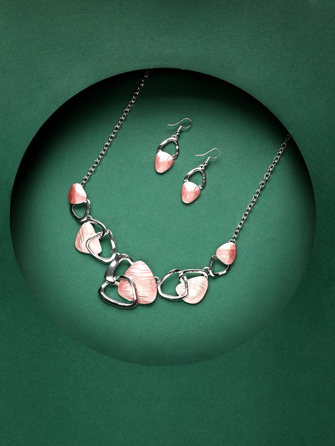 DressBerry Silver-Plated Abstract Jewellery Set