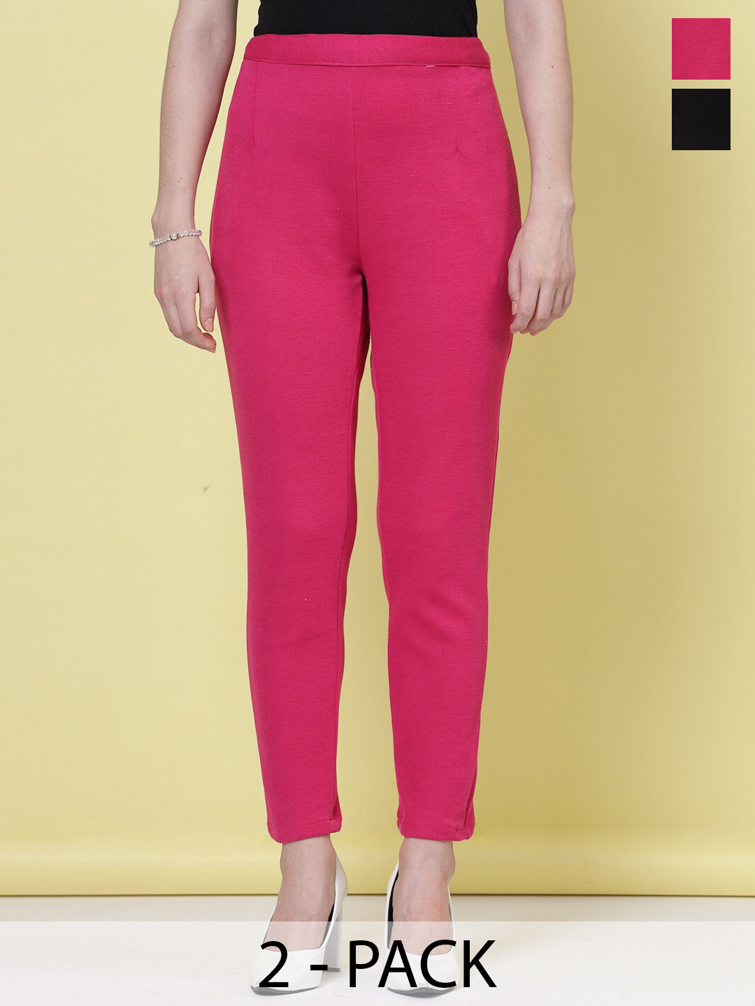 Clora Creation Women Smart Pack Of 2 Woolen Trousers