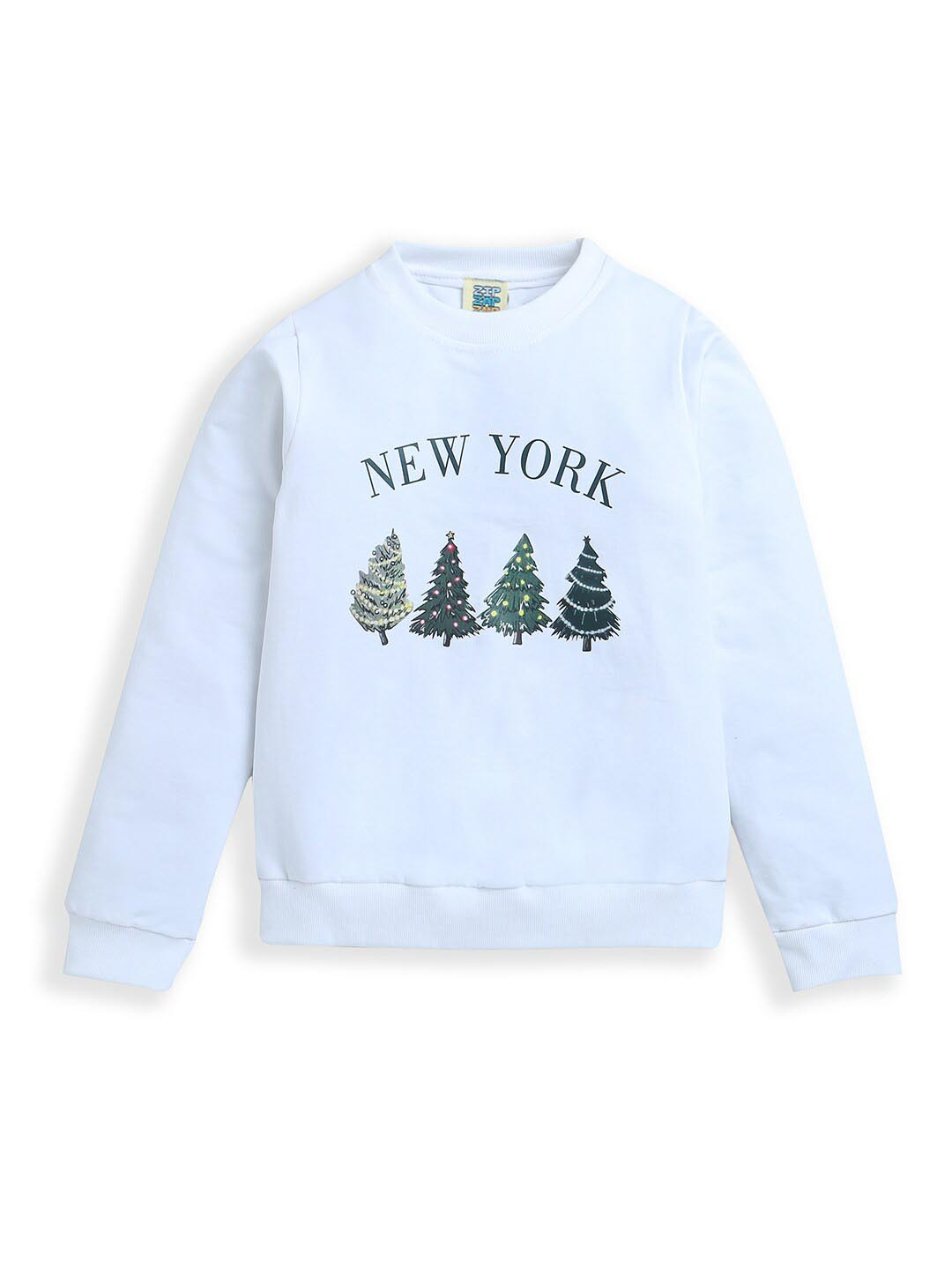 ZIP ZAP ZOOP Kids Christmas Printed Pure Cotton Sweatshirt