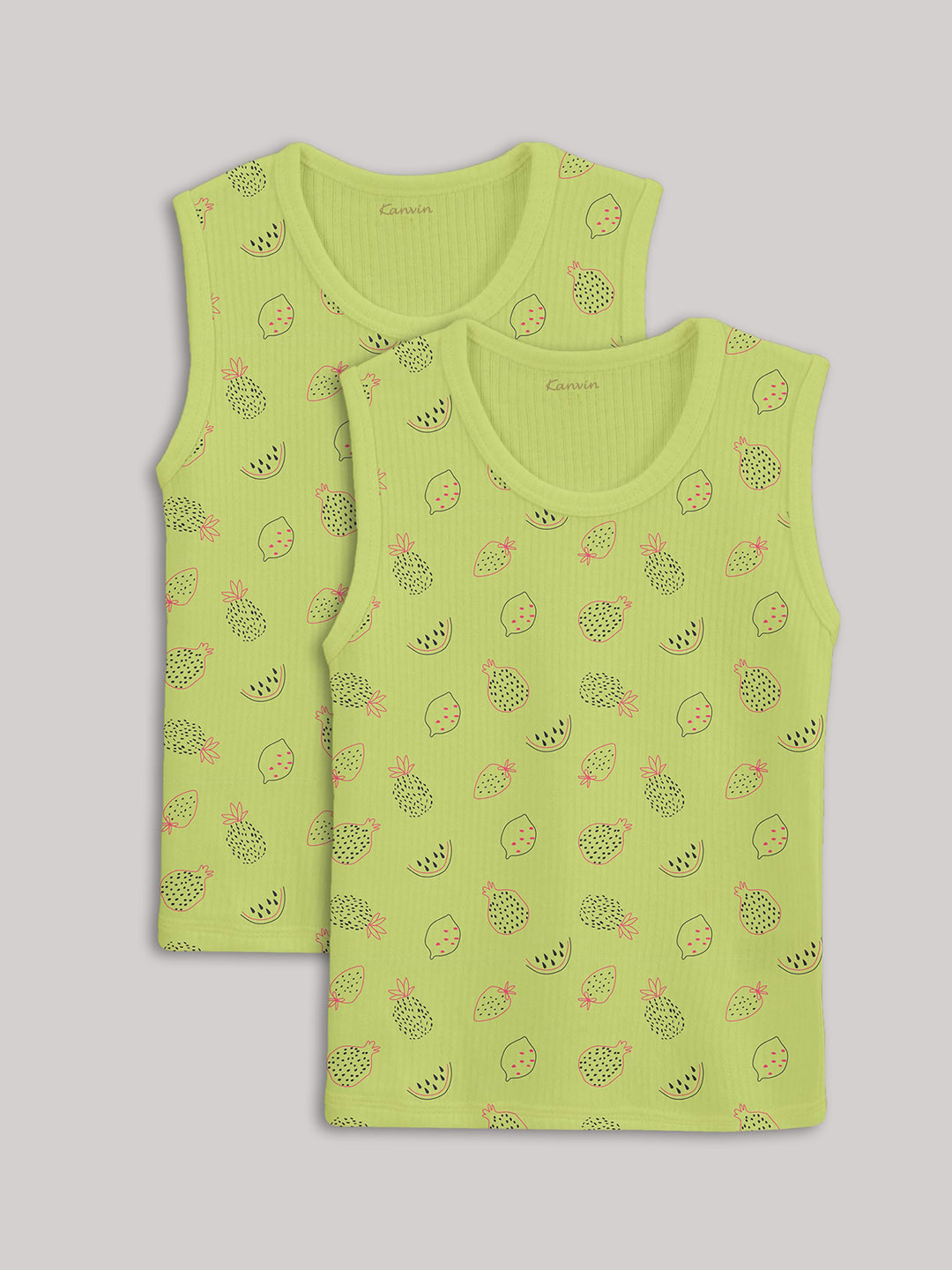 Kanvin Girls Pack of 2 Conversational Printed Thermal Tops