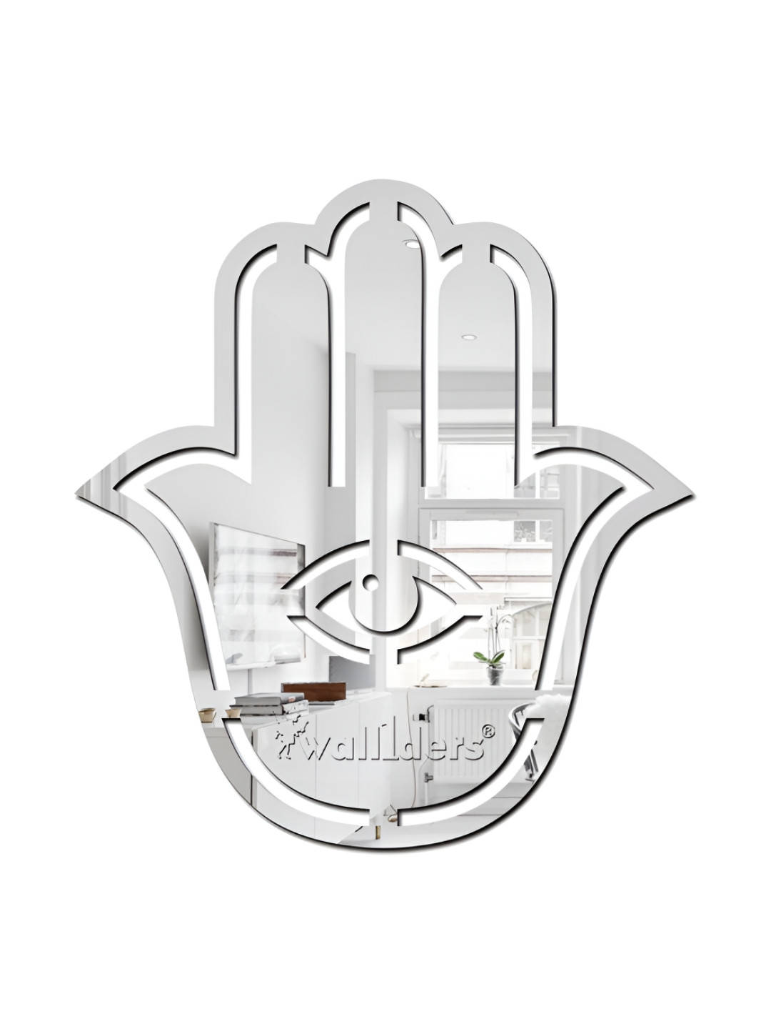 Wall1ders Silver Toned Self-Adhesive Square Mirror Wall Stickers